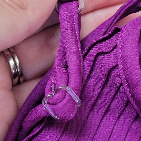 Parker Accordion Pleated A-Line Mini Dress Adjustable Spaghetti Straps Size S - Picture 7 of 13